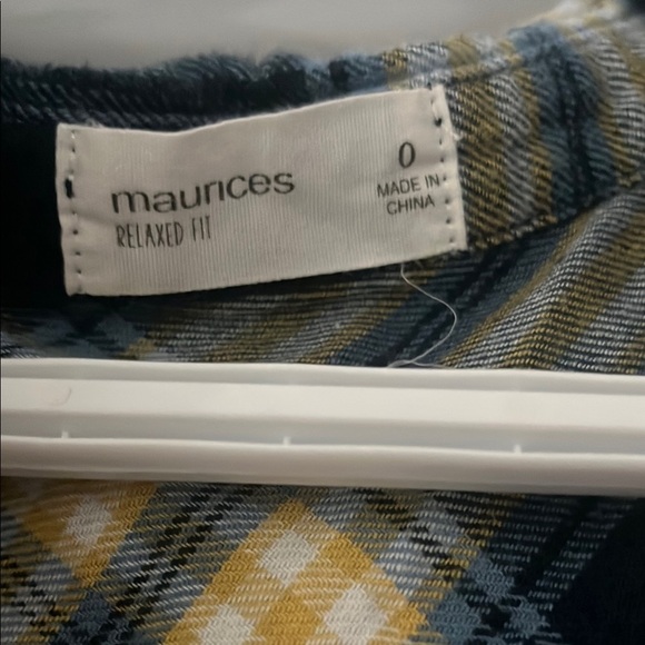 Plaid Flannel Maurice’s  Shirt in Blue and Yellow - Picture 6 of 8